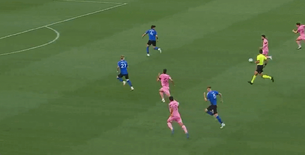 Hiệp 1 của MLS: Messi chuyền bóng, sút bóng, mất bóng, Prince tấn công, Miami 2-1 Montreal