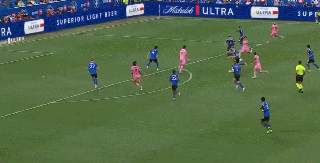 Hiệp 1 của MLS: Messi chuyền bóng, sút bóng, mất bóng, Prince tấn công, Miami 2-1 Montreal