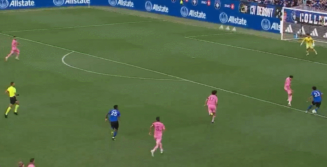 Hiệp 1 của MLS: Messi chuyền bóng, sút bóng, mất bóng, Prince tấn công, Miami 2-1 Montreal